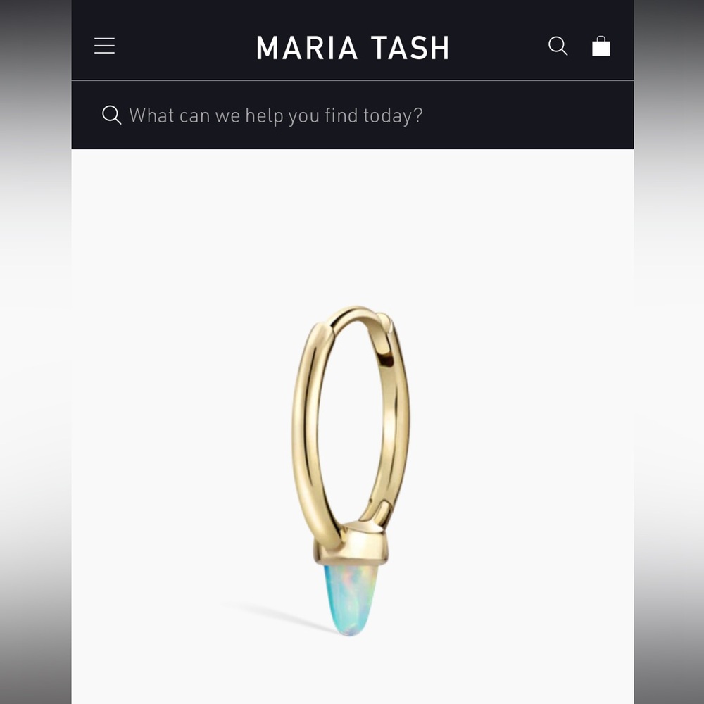 Maria Tash Gold Hoop with Opal Accent